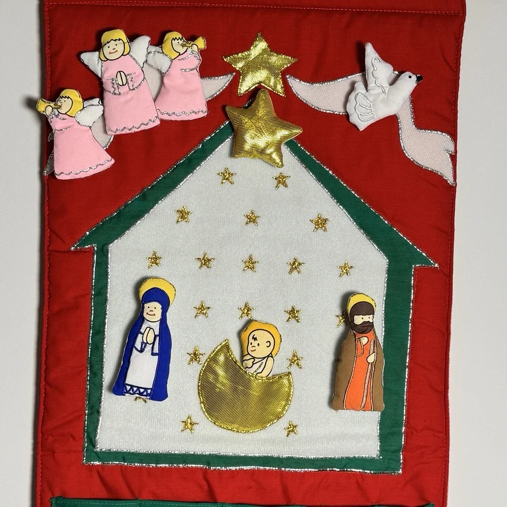 Vtg Countdown to Christmas Plush‎ Advent Calendar MFA Boston MISSING 1 Piece